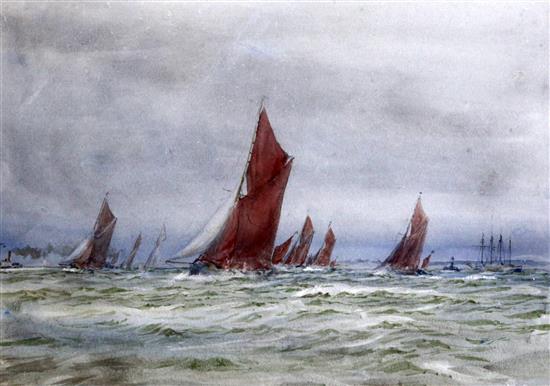 William Lionel Wyllie (1851-1931) Fishing boats at sea 9.25 x 13.25in.